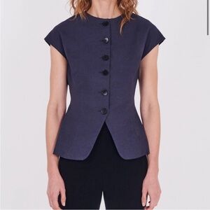 Rae The Label Harlow Open Back Blue Blazer Style Top Size Large